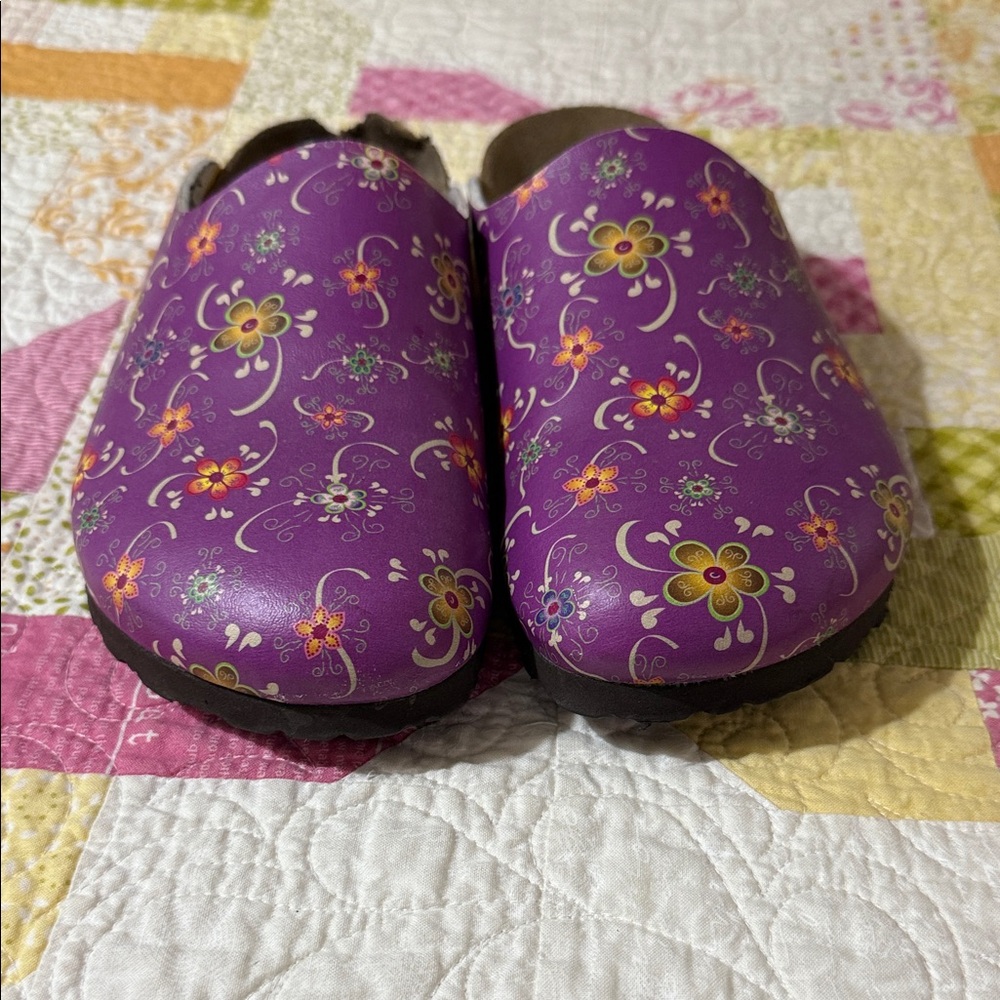 Birkenstock Purple Floral Clogs 39